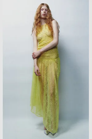 Anna Quan Eliza Shirred Lace Maxi Dress - - UK 10 - Moda Operandi