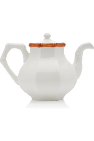 Moda Domus Bamboo Painted Ceramic Teapot - - Moda Operandi