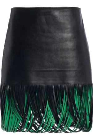 Bottega Veneta Fringe-Trimmed Leather Mini Skirt - - IT 42 - Moda Operandi