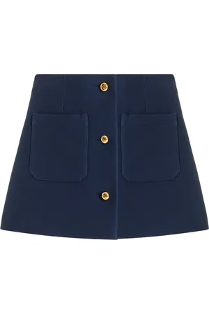 Prada Buttoned Wool-Silk Twill Mini Skirt - - IT 38 - Moda Operandi