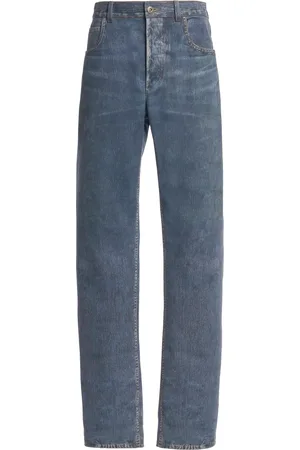 Bottega Veneta Denim-Printed Leather Trousers - - IT 36 - Moda Operandi