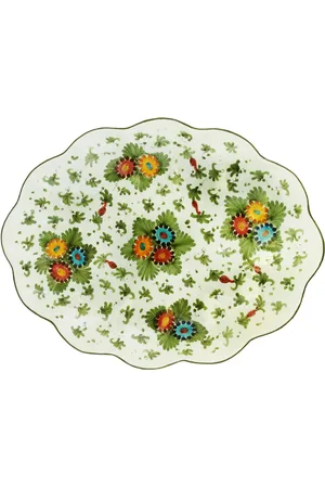 Moda Domus Fiorito by ; Hand-painted Ceramic Scalloped Tray - - Moda Operandi