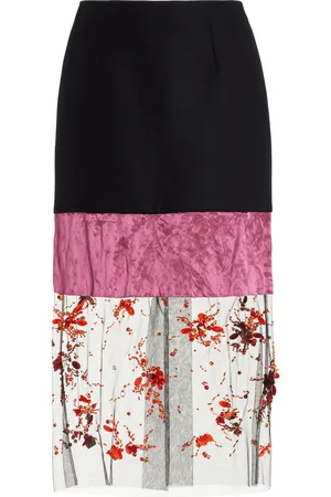 Prada Beaded Satin Midi Skirt - - IT 42 - Moda Operandi