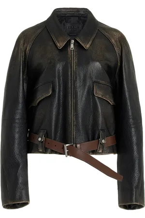 Prada Leather Jacket - - IT 42 - Moda Operandi