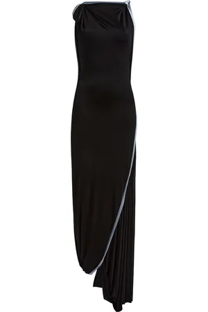 Victoria Beckham Layered Jersey Maxi Dress - Black/white - UK 14 - Moda Operandi