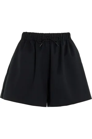 Simone Rocha Faux Leather-Trimmed Wool-Blend Flared Shorts - - UK 10 - Moda Operandi
