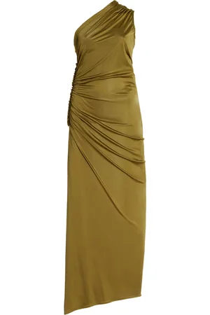 Atlein Asymmetric Ruched Satin Maxi Dress - - FR 42 - Moda Operandi