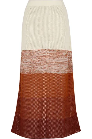 Escvdo Ofrenda Paneled Cotton Knit Maxi Skirt - - XS - Moda Operandi