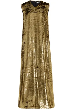 The Row Louane Metallic Silk Dress - - US 0 - Moda Operandi