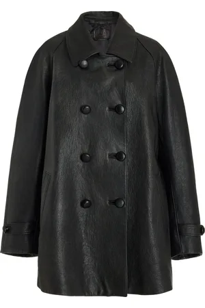 Prada Double-Breasted Leather Jacket - - IT 44 - Moda Operandi