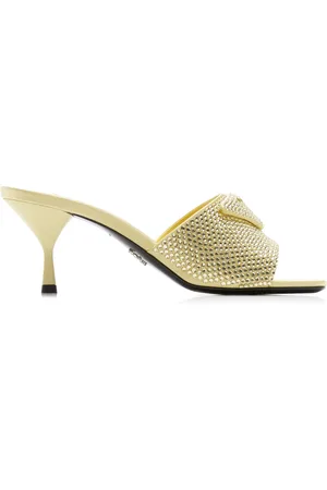 Prada Crystal-Covered Satin Sandals - - IT 40 - Moda Operandi