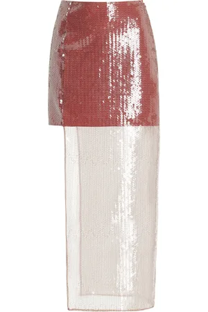 Nensi Dojaka Layered Sequin Midi Skirt - - M - Moda Operandi