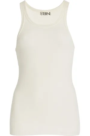 ÉTERNE High-Neck Fitted Jersey Tank Top - - L - Moda Operandi