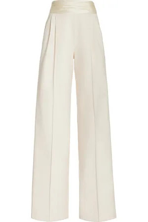 LAQUAN SMITH Satin Cummerbund Wide-Leg Pants - - M - Moda Operandi
