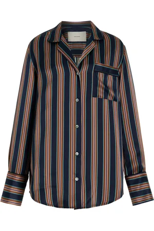 ASCENO The Paris Striped Silk Shirt - - S - Moda Operandi