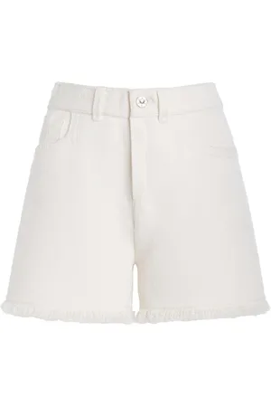 Barrie Distressed Denim-Like Cashmere Shorts - - XS - Moda Operandi
