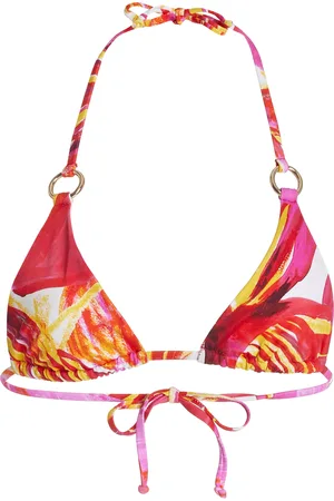 Louisa Ballou Mini Ring Printed Bikini Top - - XS - Moda Operandi