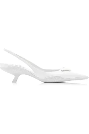 Prada Logo-Detailed Leather Slingback Pumps - - IT 36 - Moda Operandi