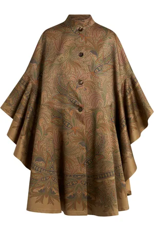Etro Printed Cotton Cape - - IT 50 - Moda Operandi