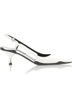 Prada Two-Tone Leather Slingback Pumps - - IT 39 - Moda Operandi