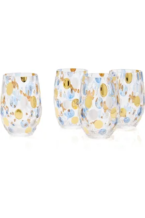 Moda Domus Set-of-4 Oval Dotted Glasses - - Moda Operandi