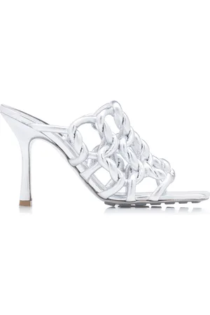 Bottega Veneta Stretch Metallic Leather Sandals - - IT 36 - Moda Operandi