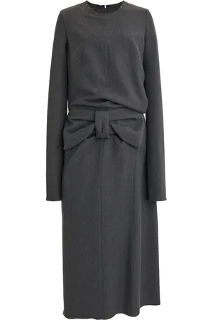 Maison Margiela Gathered Wool-Cotton Midi Dress - - IT 40 - Moda Operandi