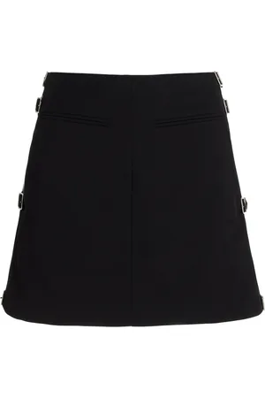 Courrèges Sangle Wool Mini Skirt - - FR 38 - Moda Operandi