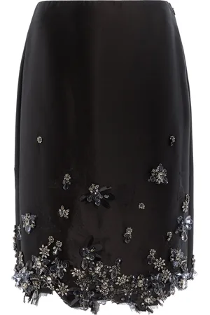 Prada Embellished Wool-Blend Midi Skirt - - IT 38 - Moda Operandi