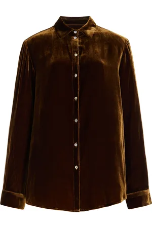 ASCENO The London Velvet PJ Top - - XS - Moda Operandi