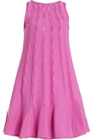 Oscar de la Renta Sleeveless Braid Detail Trapeze Knit Dress - - L - Moda Operandi