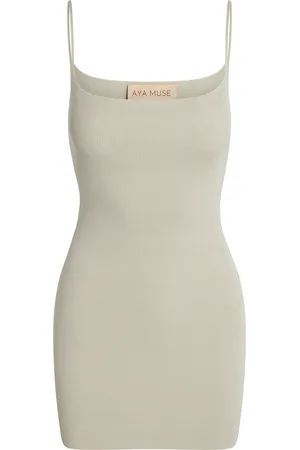 AYA MUSE Risa Ribbed-Knit Cotton-Blend Mini Dress - - M - Moda Operandi