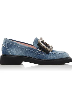 Roger Vivier Viv Rangers Buckle Denim Loafers - - IT 37 - Moda Operandi
