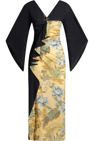 Etro Draped Ruffle Crepe Midi Dress - - IT 40 - Moda Operandi
