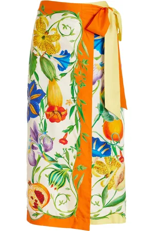 ALÉMAIS Flores Silk-Twill Sarong Skirt - - AU 16 - Moda Operandi