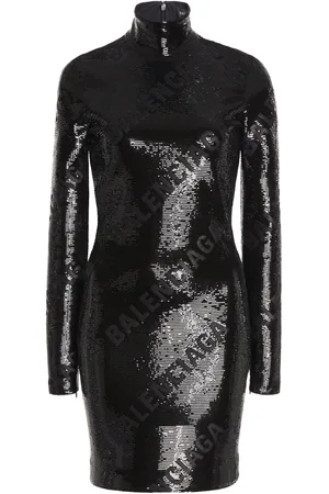 Balenciaga Turtleneck Sequin Mini Dress - - FR 34 - Moda Operandi