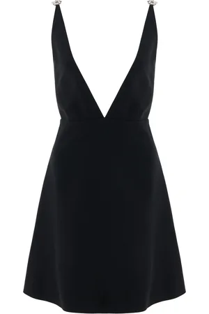 Prada Crystal-Strap Cotton-Sablé Mini Dress - - IT 36 - Moda Operandi