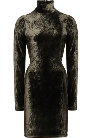 Balenciaga Velvet Turtleneck Mini Dress - - FR 40 - Moda Operandi