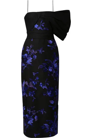 Erdem Asymmetric Embroidered Cotton-Silk Midi Dress - - UK 14 - Moda Operandi
