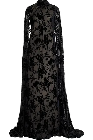 RODARTE Cape-Detailed Velvet Burnout Gown - - US 0 - Moda Operandi