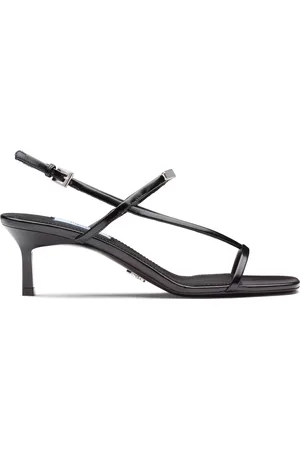 Prada Brushed Leather Slingback Sandals - - IT 37.5 - Moda Operandi