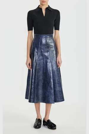 EMILIA WICKSTEAD Faline Paneled Leather Midi Skirt - - UK 6 - Moda Operandi
