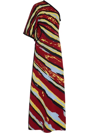 Bottega Veneta One-Shoulder Jacquard-Knit Maxi Dress - - S - Moda Operandi