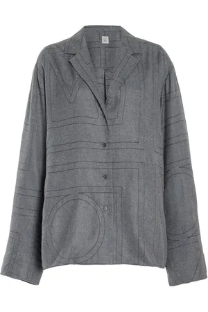 Totême Monogram Flannel PJ Top - - FR 32 - Moda Operandi
