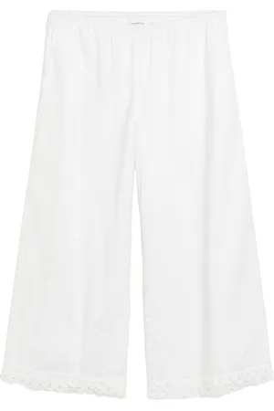 By Malene Birger Luisa Embroidered Organic Cotton Wide-Leg Pants - - EU 32 - Moda Operandi