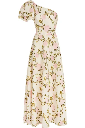 Giambattista Valli Asymmetric Printed Cotton Poplin Maxi Dress - - IT 40 - Moda Operandi