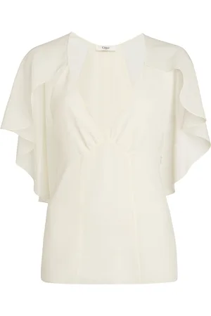 Chloé Silk-Georgette Cape Top - - FR 40 - Moda Operandi