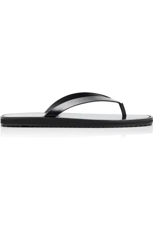 The Row City Leather Flip-Flop Sandals - - IT 41 - Moda Operandi