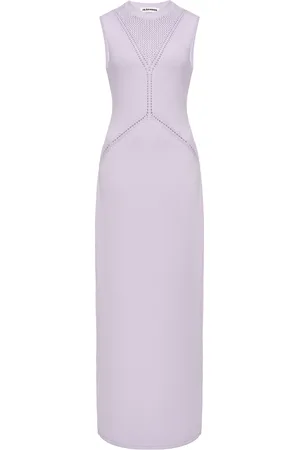 Jil Sander Sleeveless Knit Wool-Cotton Midi Dress - - EU 38 - Moda Operandi