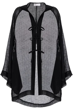 Lisa Marie Fernandez Beach Linen-Blend Gauze Mini Cape - - L - Moda Operandi